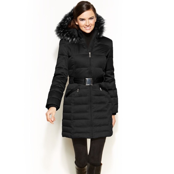 dkny black puffer coat
